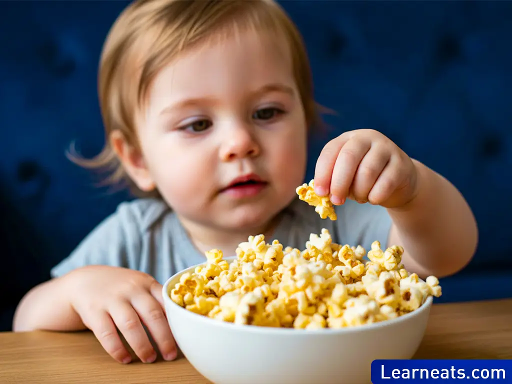 1 Year Olds Eat Popcorn