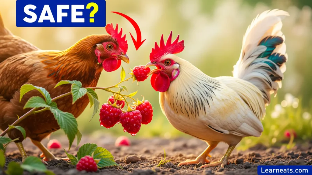 Chickens Eat Raspberries