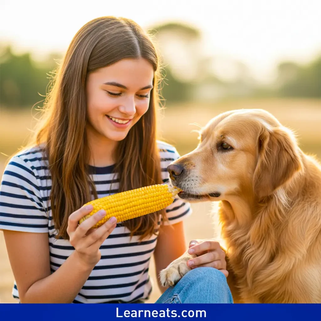 Dog Eat Corn on the Cob or Cornbread
