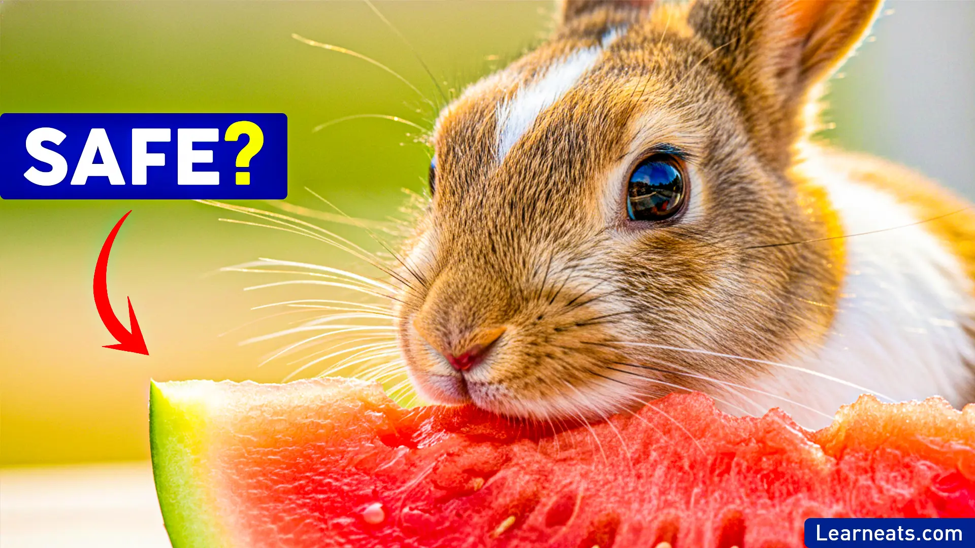 Rabbits Eat Watermelon - Learn eats