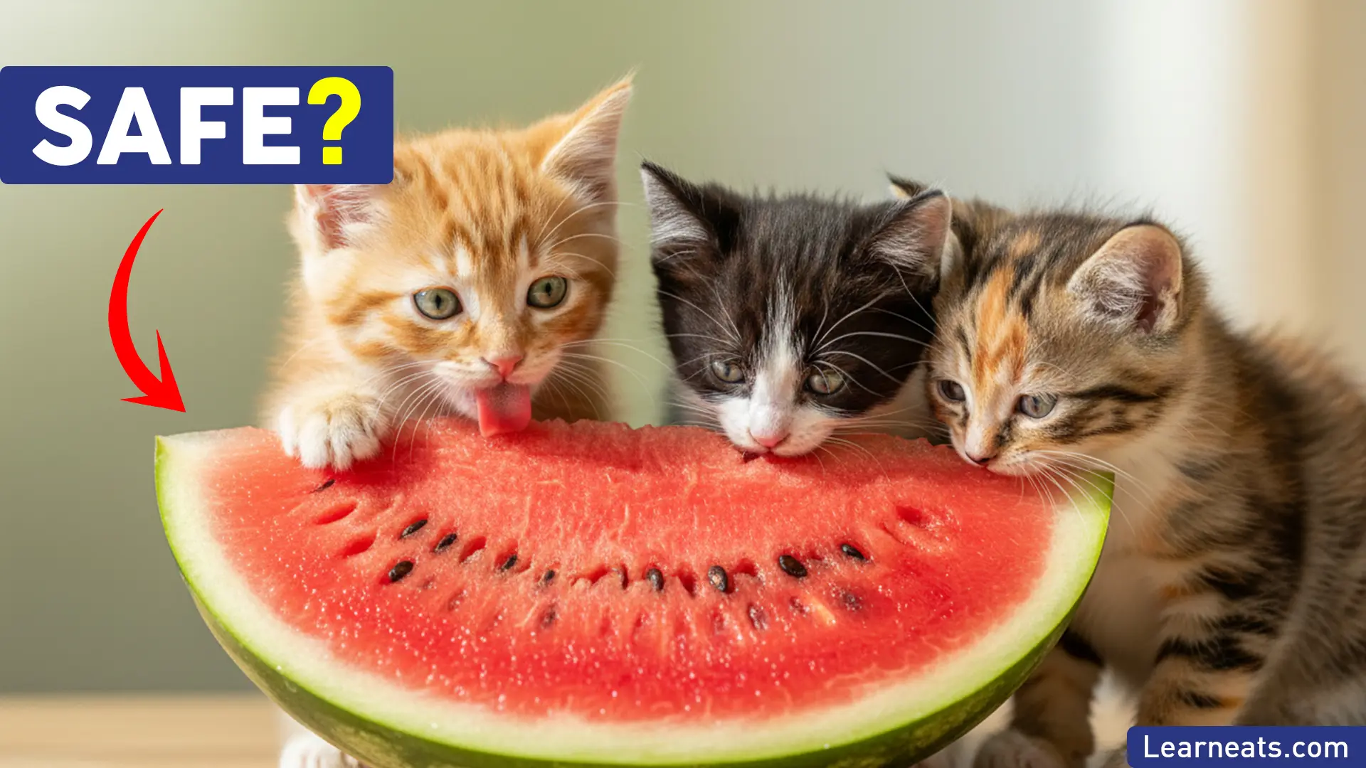 Kittens Eat Watermelon