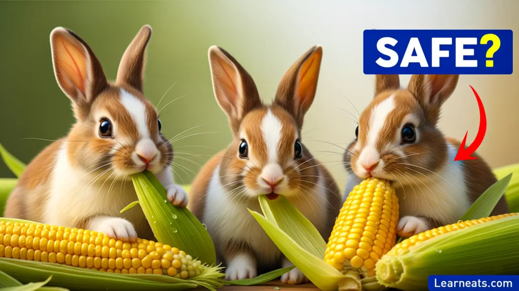 Rabbits Eat Corn Husks and Corn on the Cob