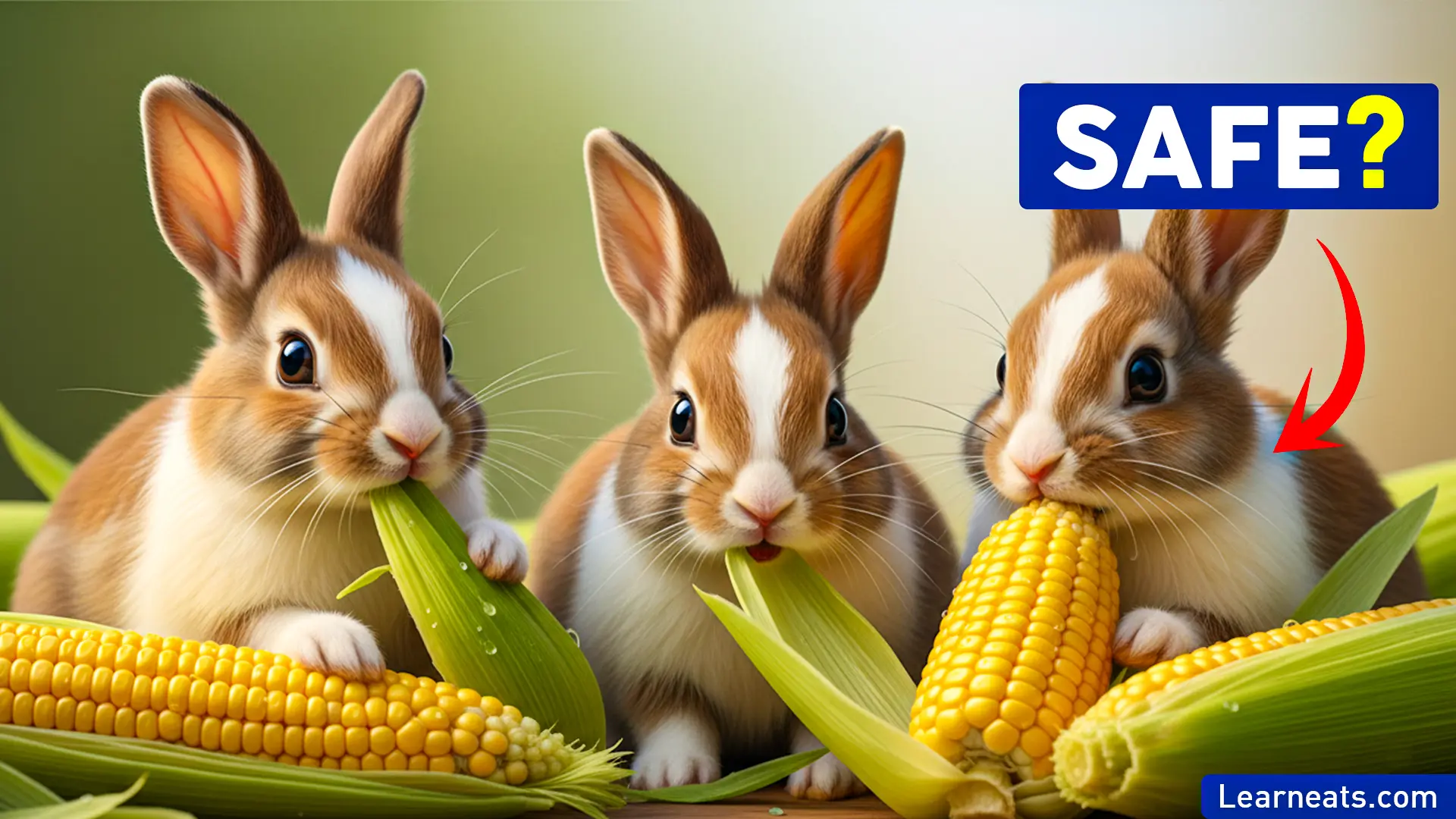 Rabbits Eat Corn Husks and Corn on the Cob