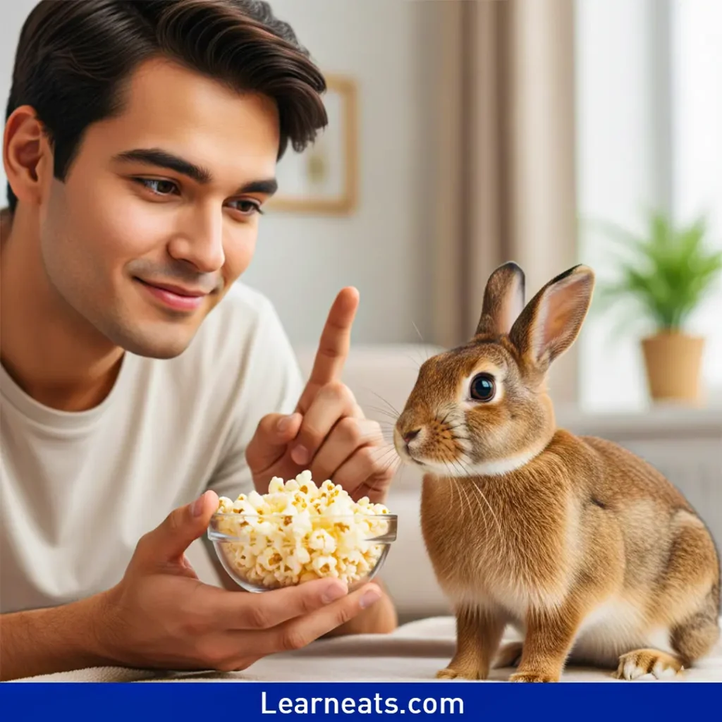 Rabbits Munch on Popcorn